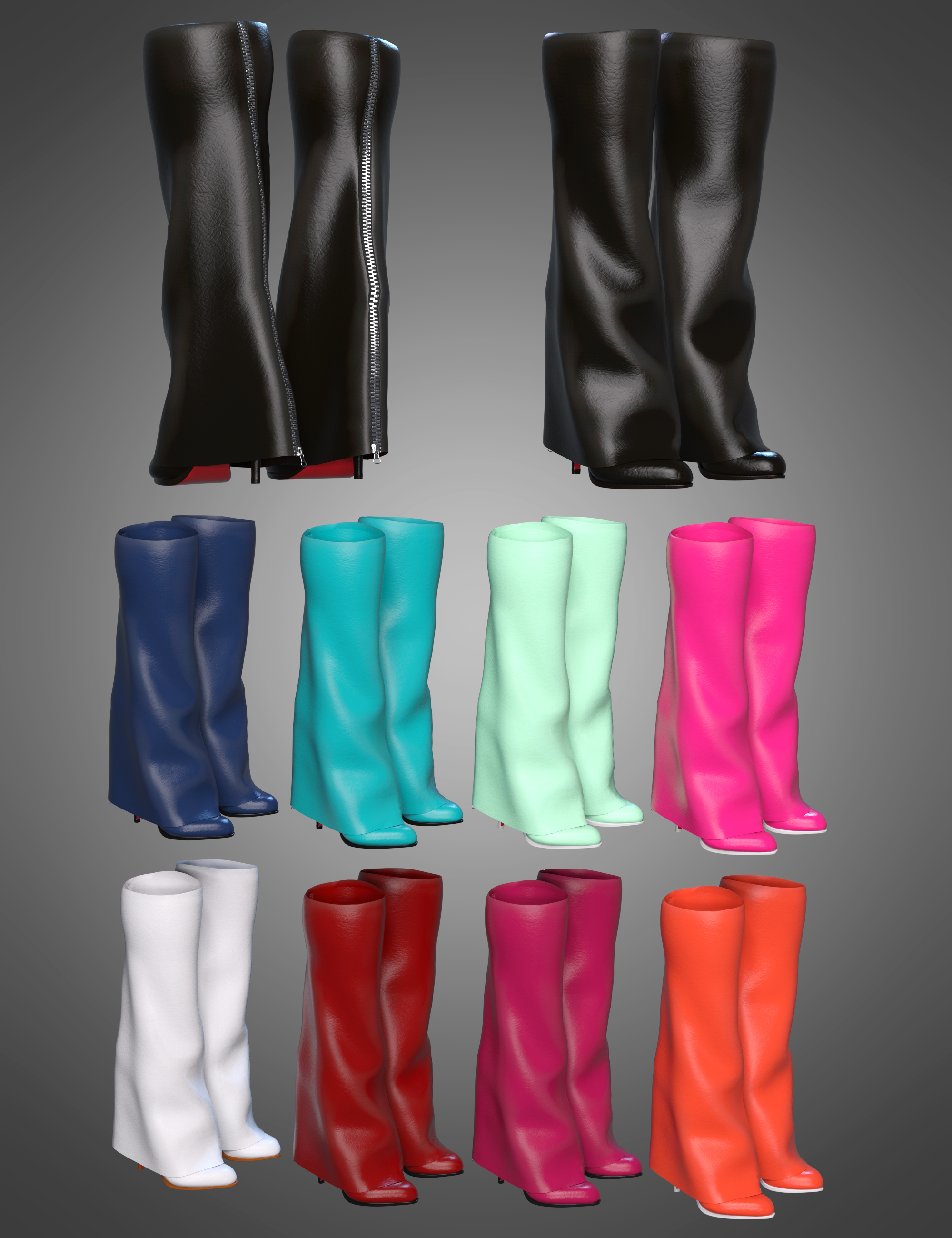 Girls Baseball Style Boots for Genesis 8 and 8.1 Females by: fefecoolyellow, 3D Models by Daz 3D