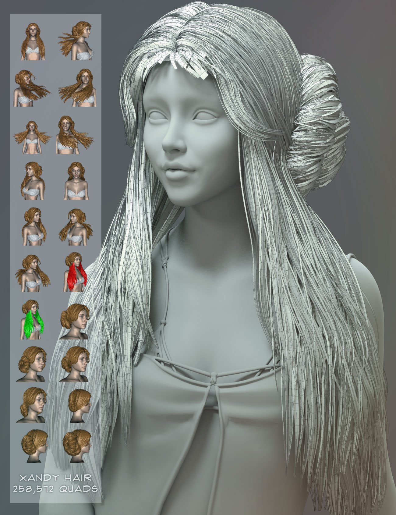 Xandy Hair for Genesis 3, 8 and 8.1 Females by: AprilYSH, 3D Models by Daz 3D