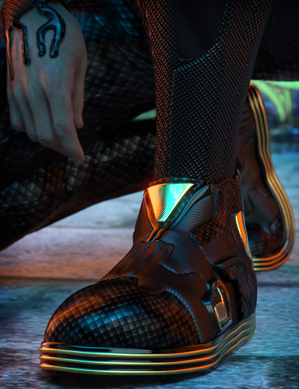 CyberSentinel Outfit Shoes for Genesis 8 and 8.1 Males by: 4blueyesbucketload3d, 3D Models by Daz 3D