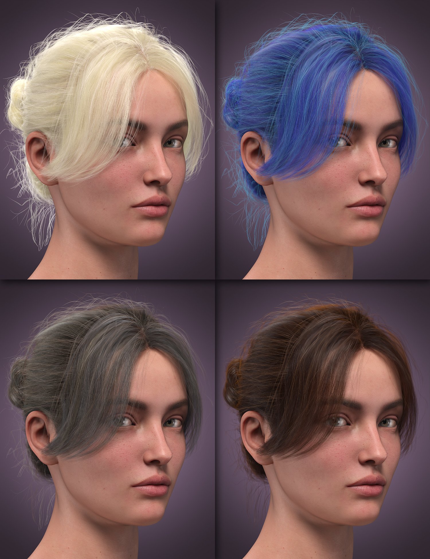 dForce Loose Updo Hair for Genesis 8 Female by: Nirvana, 3D Models by Daz 3D
