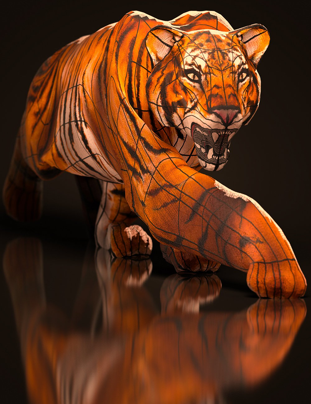 Chinese New Year Tiger 3D Render · Creative Fabrica