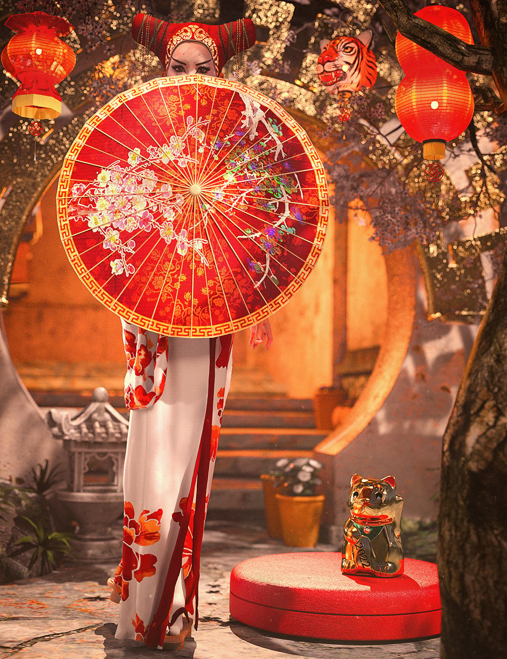 Chinese New Year Props Set by: Sixus1 Media, 3D Models by Daz 3D