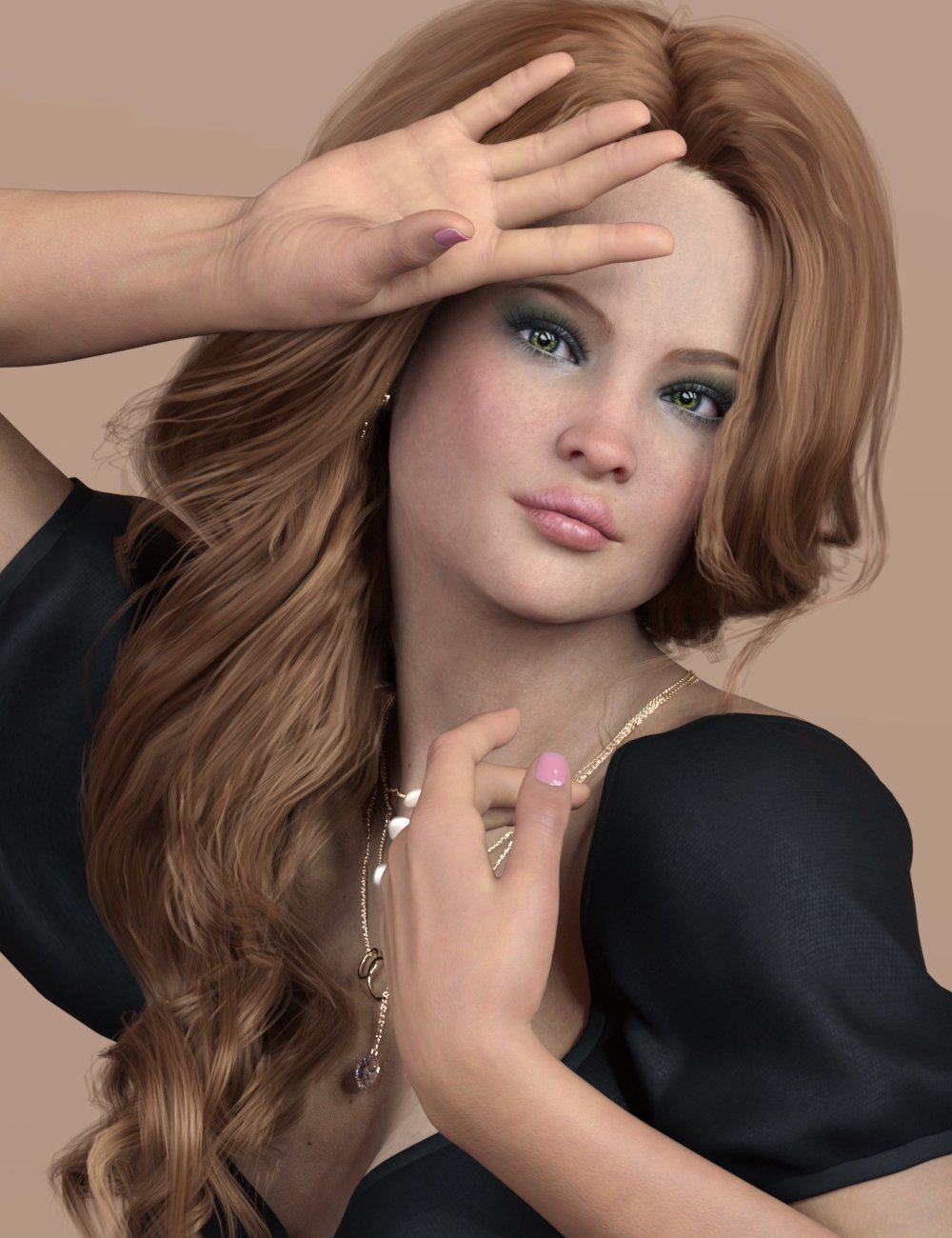 AB Ginger HD for Genesis 8.1 Female by: AnainBelladona, 3D Models by Daz 3D