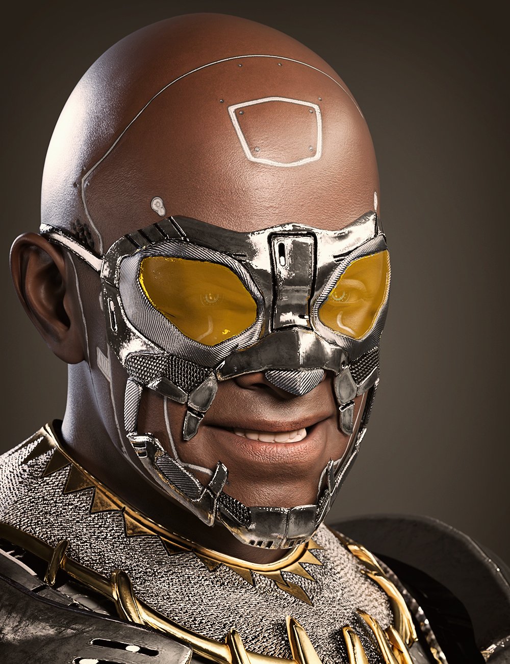 Mnyama Armor Mask for Genesis 8.1 Males | Daz 3D