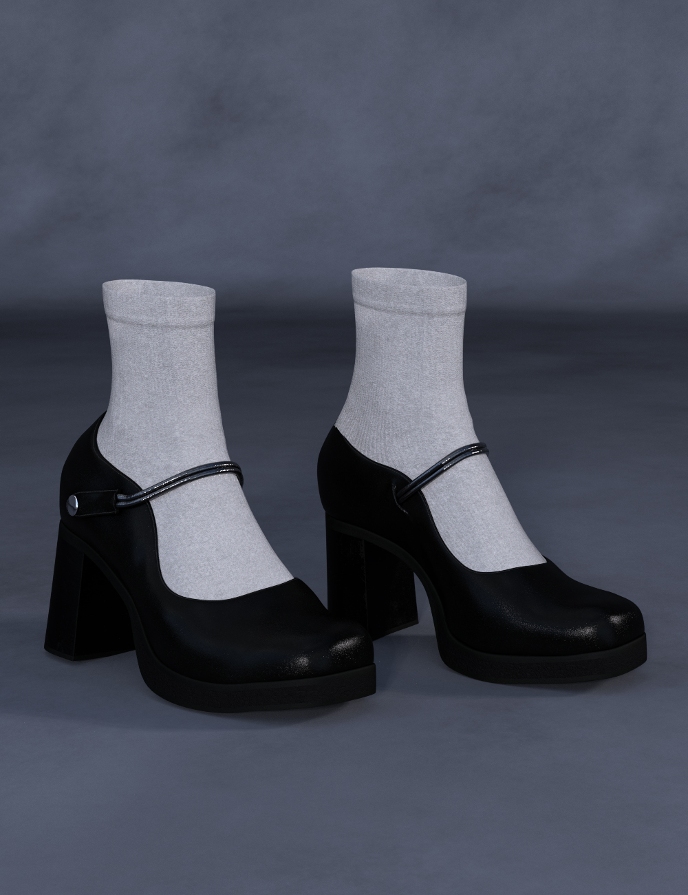 Hepburn Style Socks and Shoes for Genesis 8 and 8.1 Females by: Green Finger, 3D Models by Daz 3D