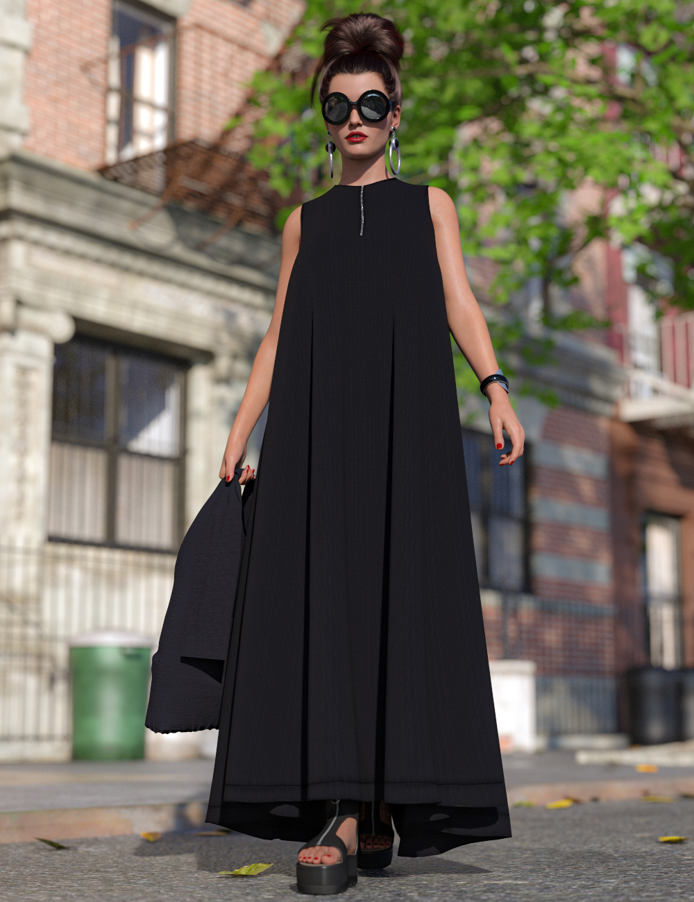 Minimalist Maxi dForce Maxi Dress for Genesis 8 and 8.1 Females by: 3DStyle, 3D Models by Daz 3D