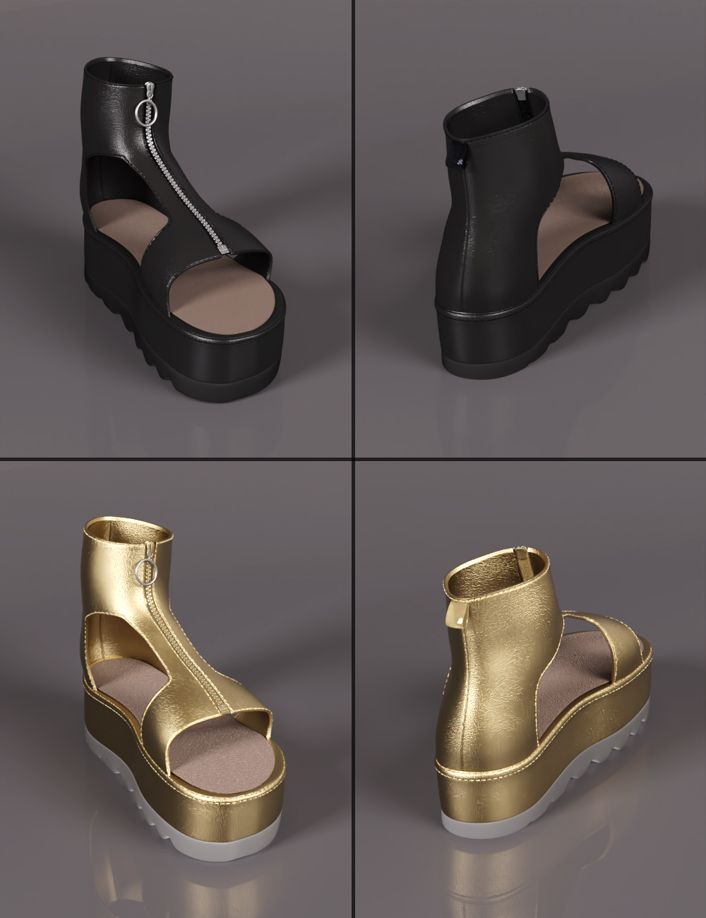 Minimalist Maxi Sandals for Genesis 8 and 8.1 Females by: 3DStyle, 3D Models by Daz 3D