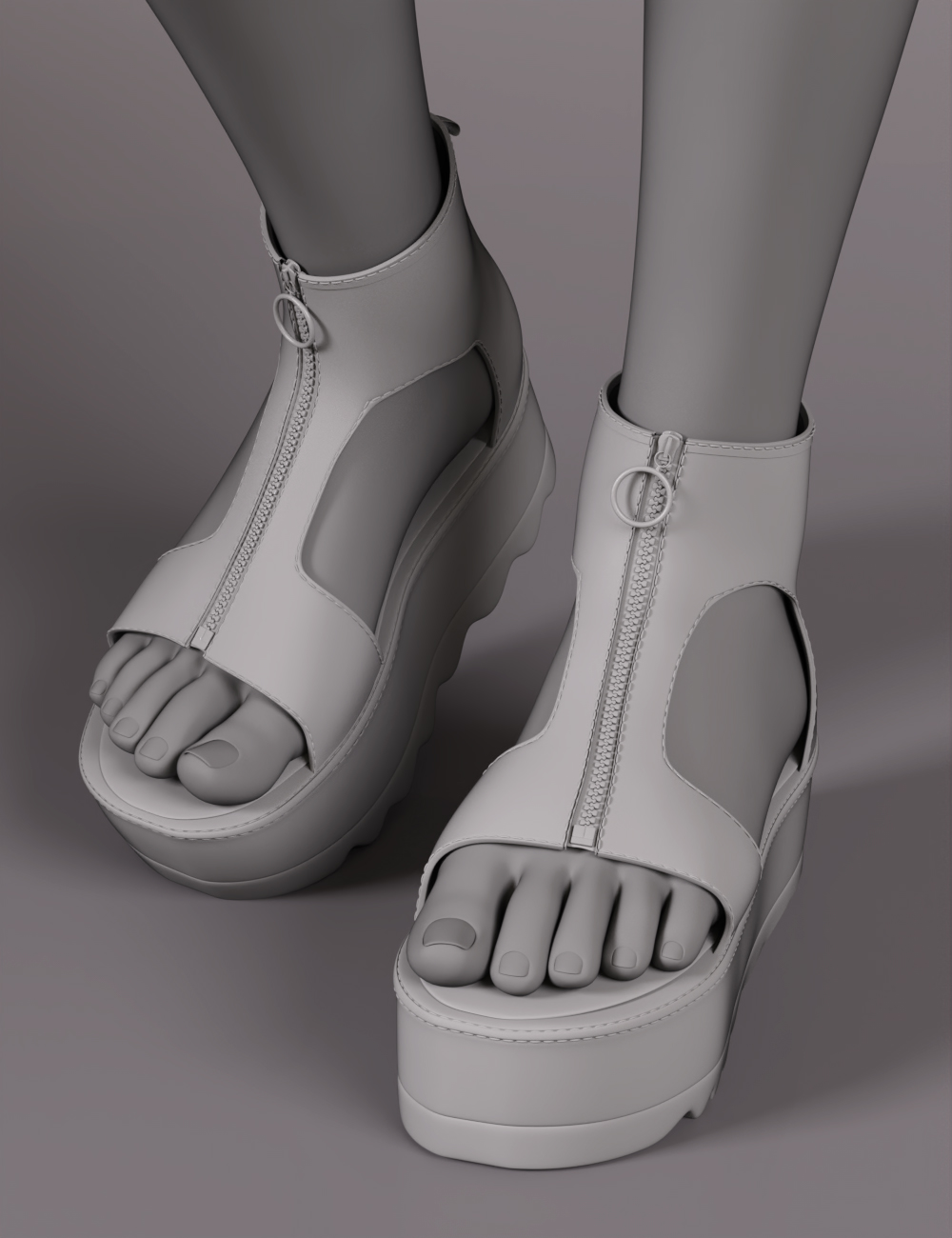 Minimalist Maxi Sandals for Genesis 8 and 8.1 Females by: 3DStyle, 3D Models by Daz 3D