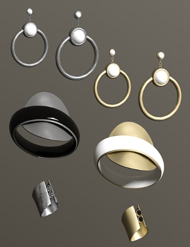 Minimalist Maxi Jewelry Set for Genesis 8 and 8.1 Females by: 3DStyle, 3D Models by Daz 3D