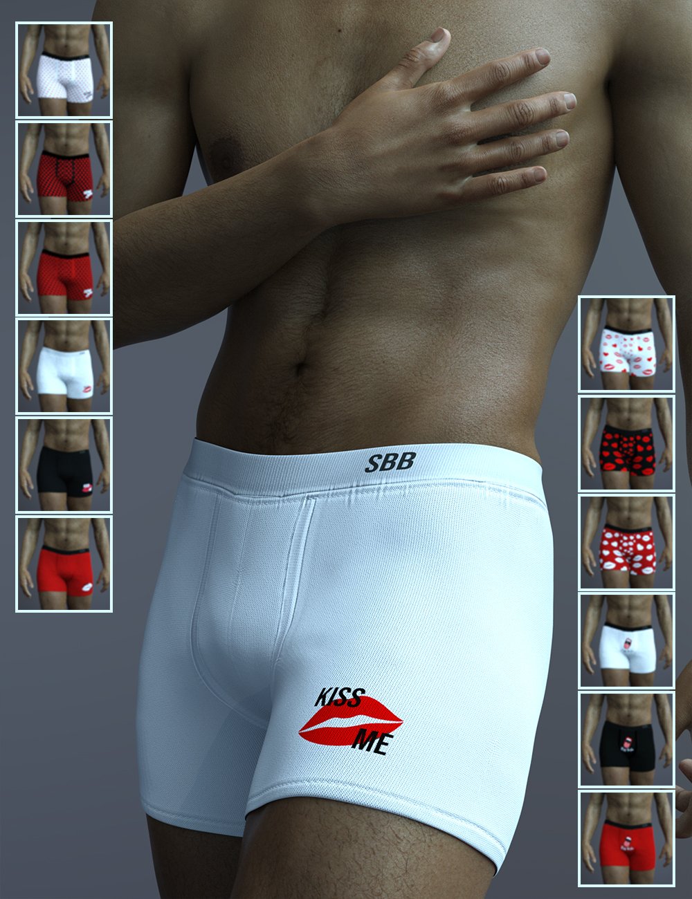 X-Fashion Sexy Boxers Briefs for Genesis 8 and 8.1 Male by: xtrart-3d, 3D Models by Daz 3D
