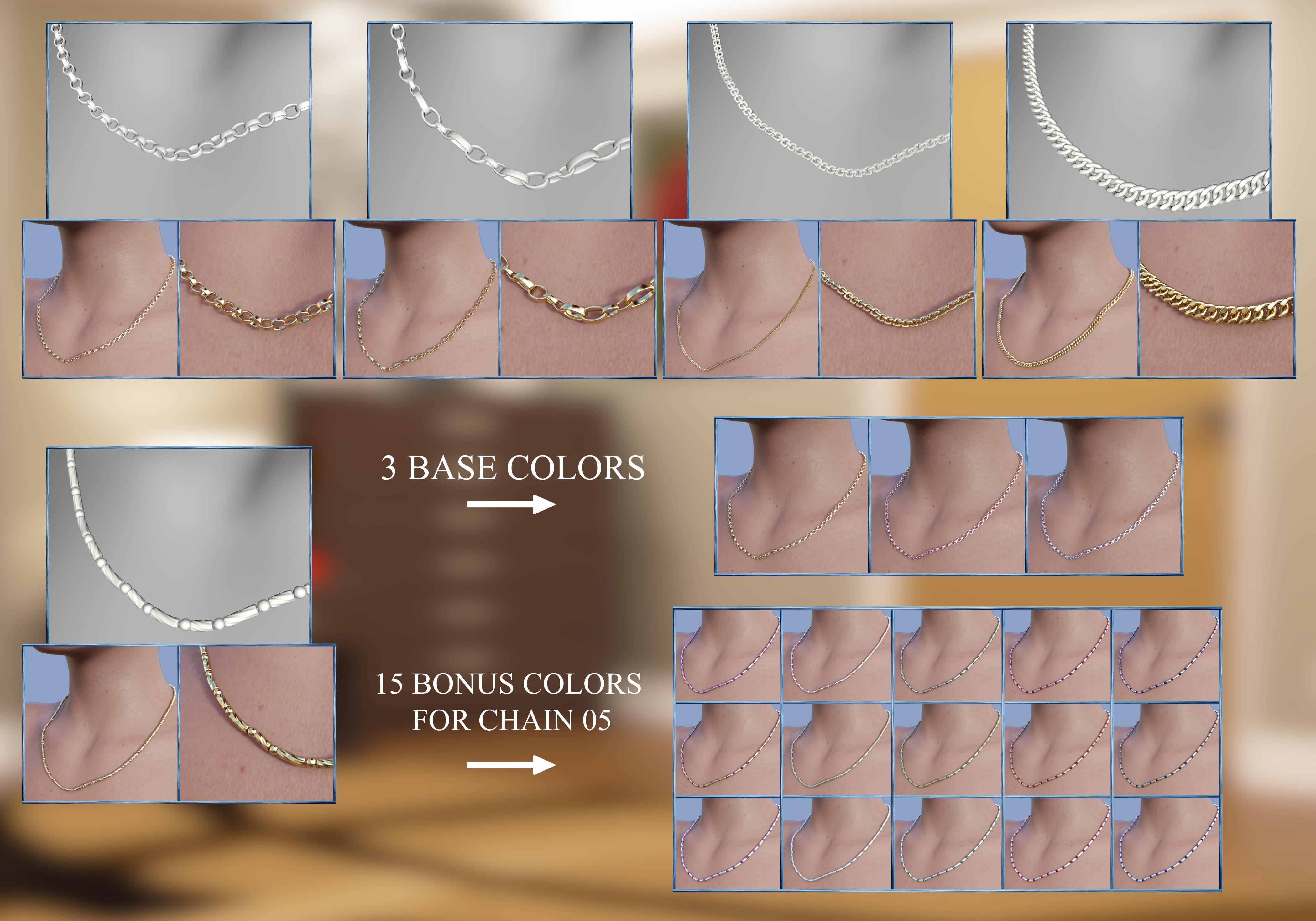 JW Jewelry for Genesis 8.1 Female by: JWolf, 3D Models by Daz 3D