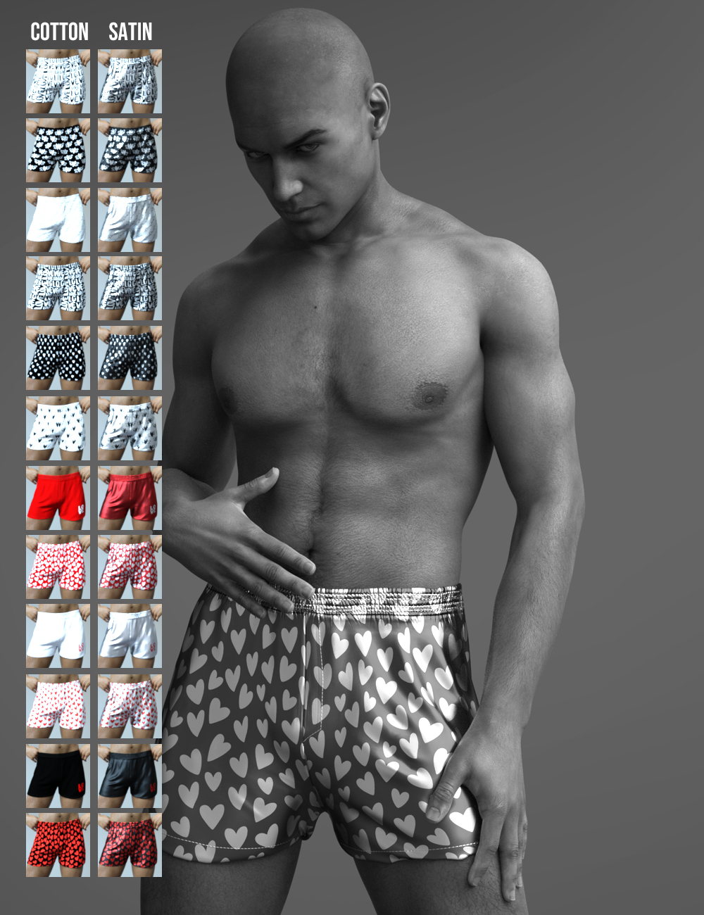 XF Comfort Boxers for Genesis 8 and 8.1 Male by: xtrart-3d, 3D Models by Daz 3D