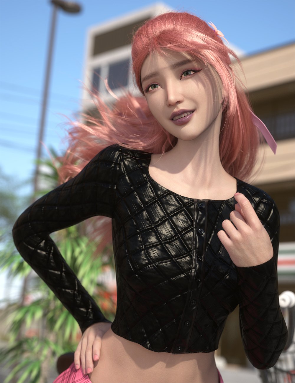 dForce GF Women's Wear Series One Ribbons Top for Genesis 8 and 8.1 Females by: Green Finger, 3D Models by Daz 3D