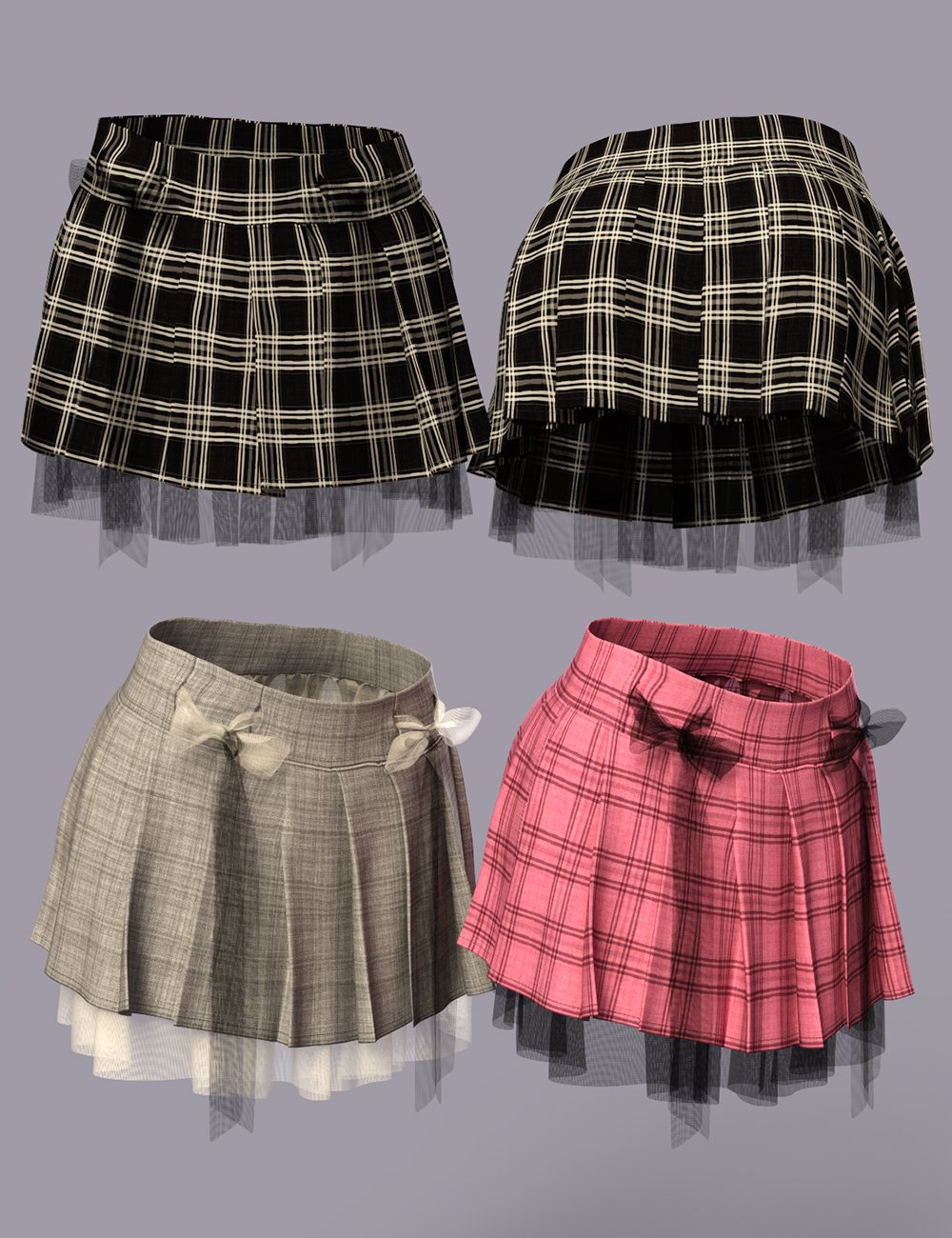 dForce GF Women's Wear Series One Ribbons Skirt for Genesis 8 and 8.1 Females by: Green Finger, 3D Models by Daz 3D
