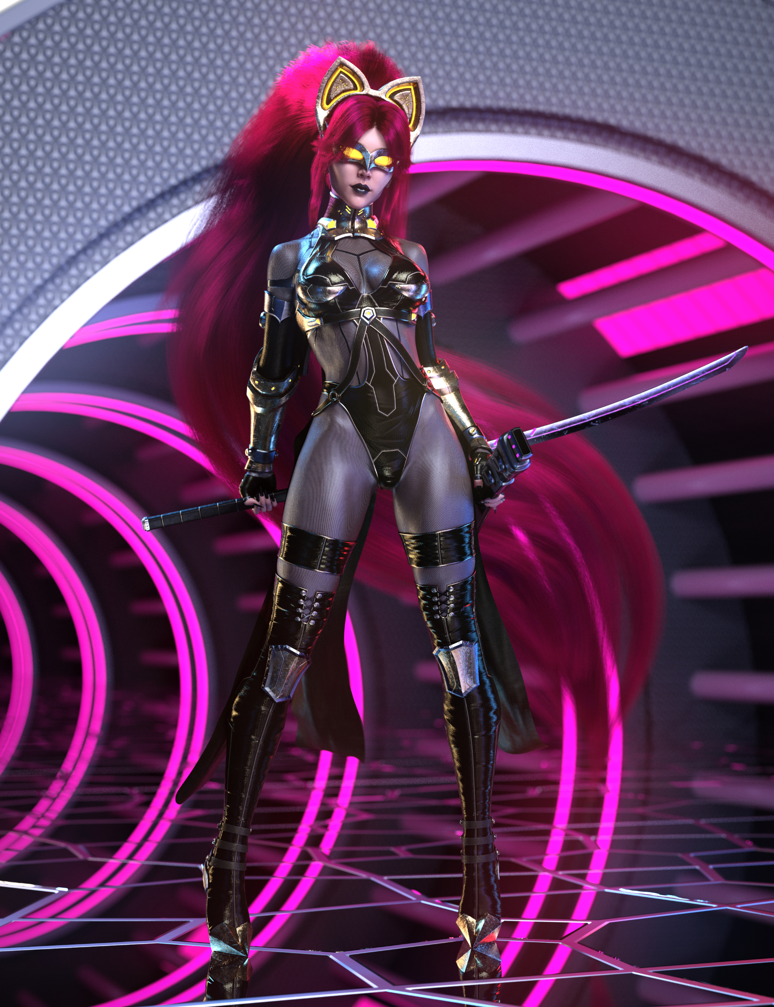 dForce Neko Samurai Outfit for Genesis 8 and 8.1 Females dForce Neko Samurai Outfit for Genesis 8 and 8.1 Females by: HM, 3D Models by Daz 3D
