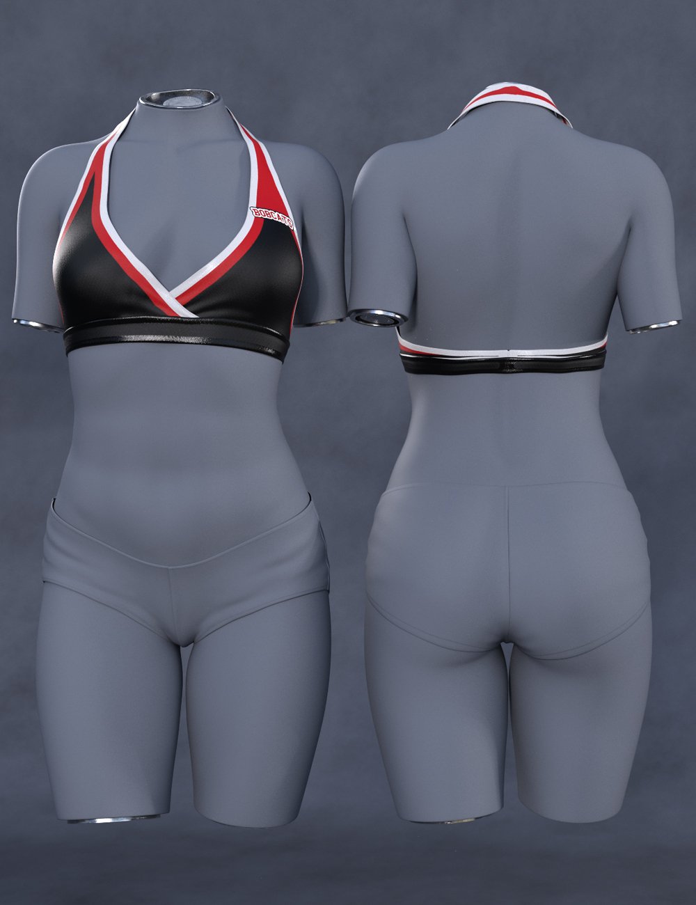 Cheerleading Squad Outfit Crop Top for Genesis 8 and 8.1 Females by: Barbara BrundonUmblefuglySade, 3D Models by Daz 3D