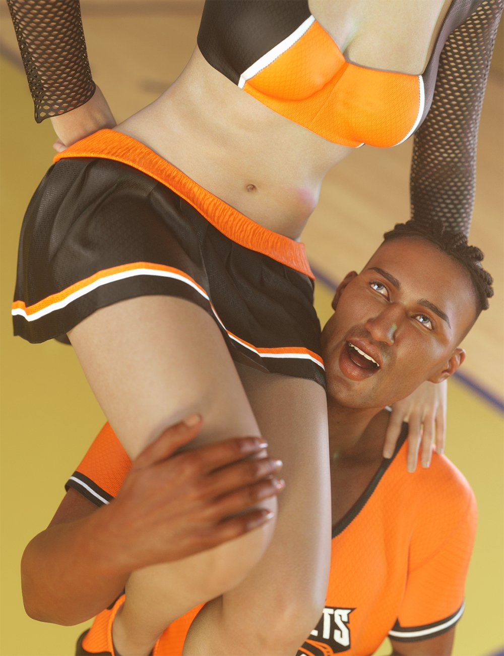 Cheerleading Squad Outfit dForce Band Skirt for Genesis 8 and 8.1 Females