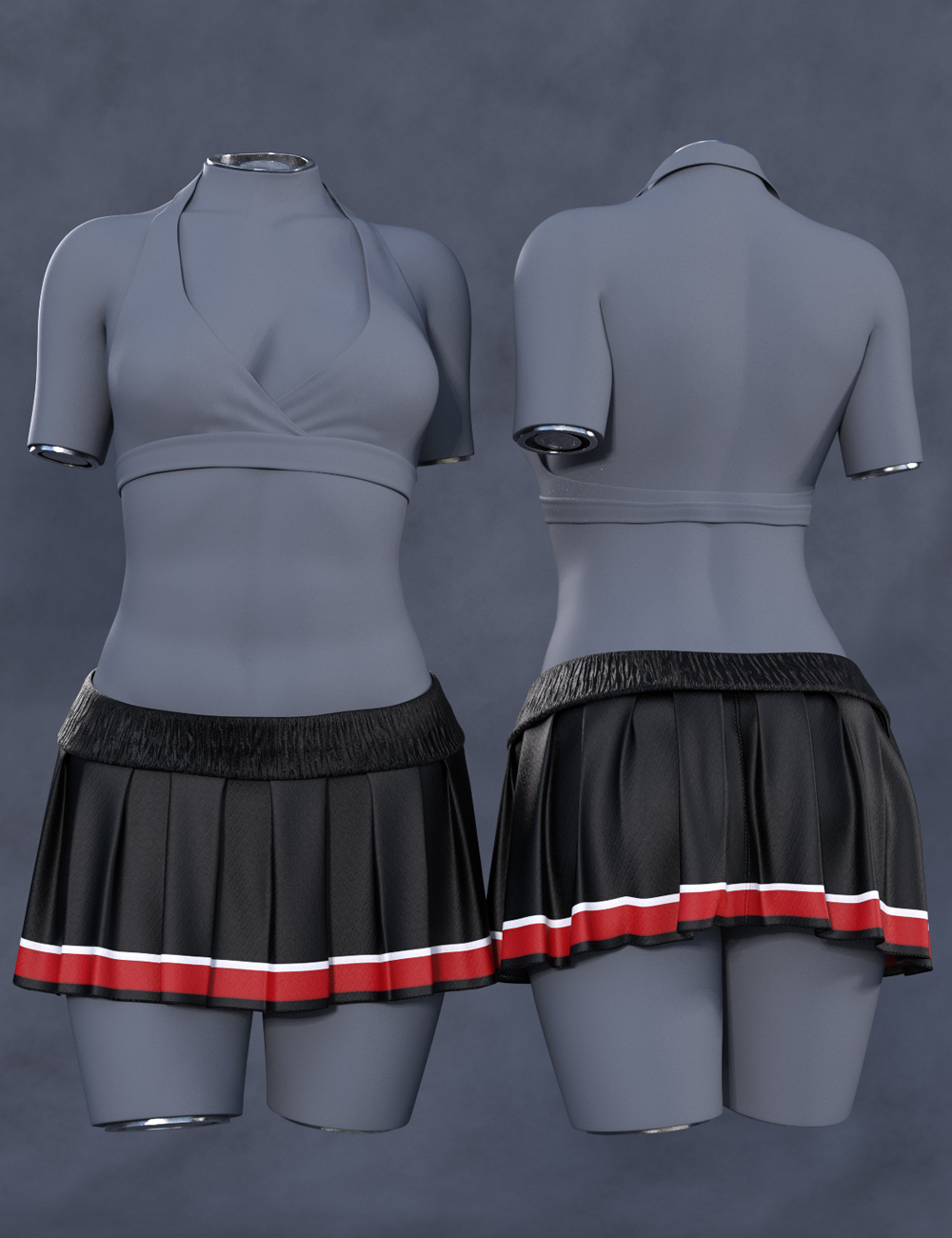Cheerleading Squad Outfit dForce Band Skirt for Genesis 8 and 8.1 Females by: Barbara BrundonUmblefuglySade, 3D Models by Daz 3D