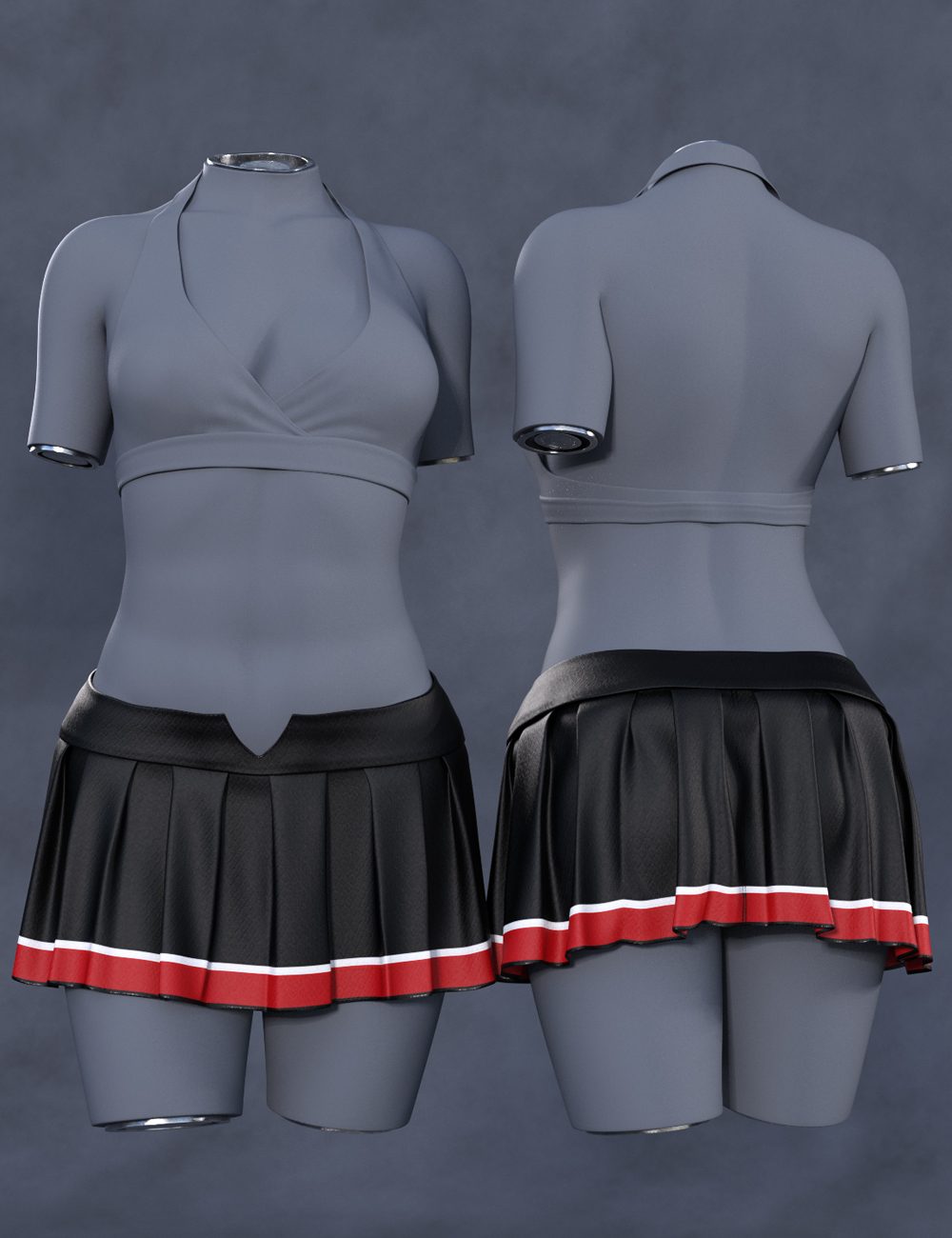 Cheerleading Squad Outfit dForce VSkirt for Genesis 8 and 8.1 Females by: Barbara BrundonUmblefuglySade, 3D Models by Daz 3D