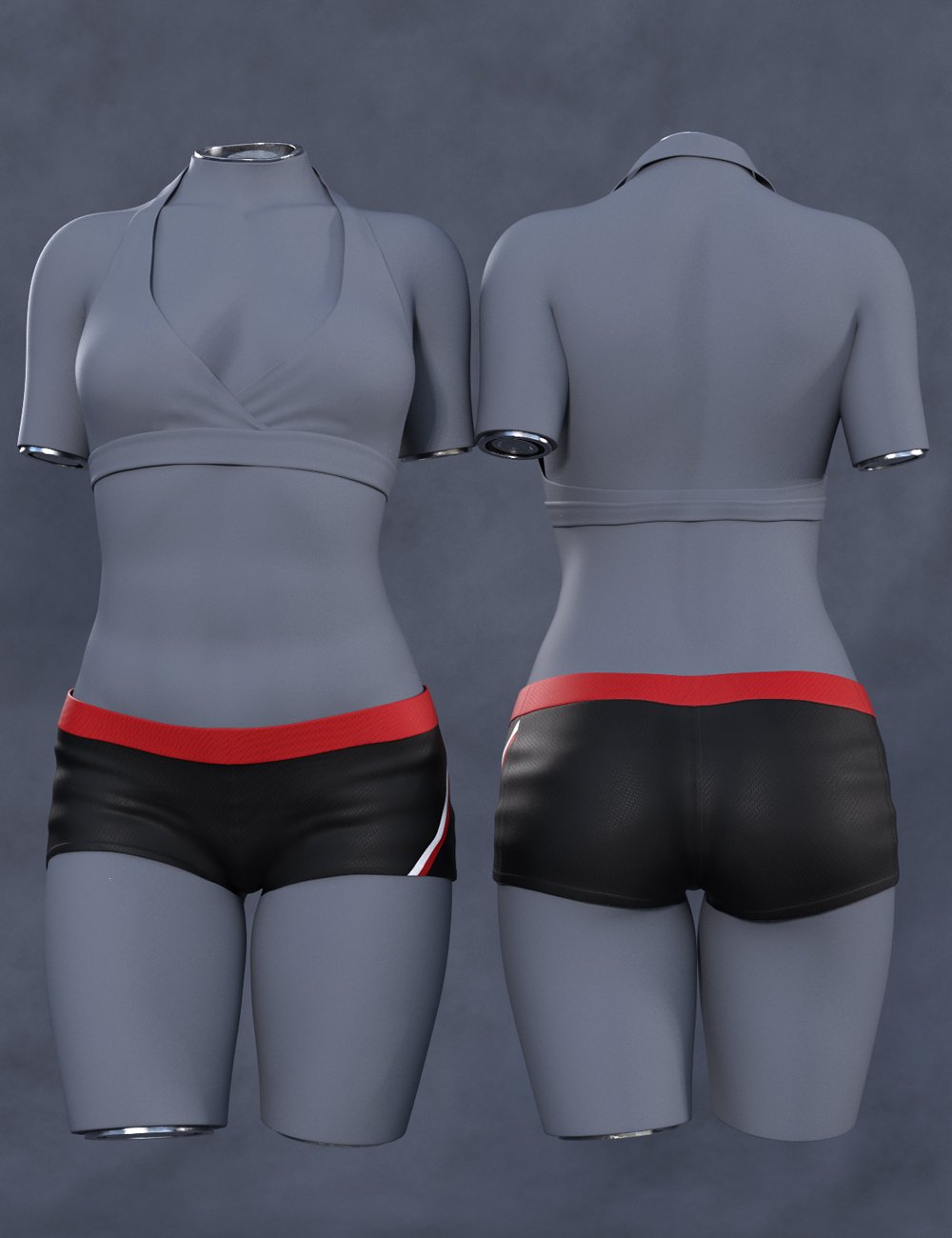 Cheerleading Squad Outfit Hot Pants for Genesis 8 and 8.1 Females by: Barbara BrundonUmblefuglySade, 3D Models by Daz 3D