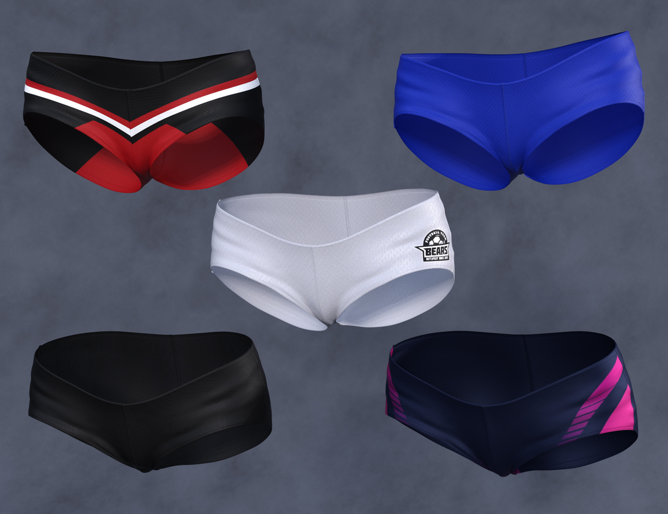 Cheerleading Squad Outfit Shorts for Genesis 8 and 8.1 Females by: Barbara BrundonUmblefuglySade, 3D Models by Daz 3D