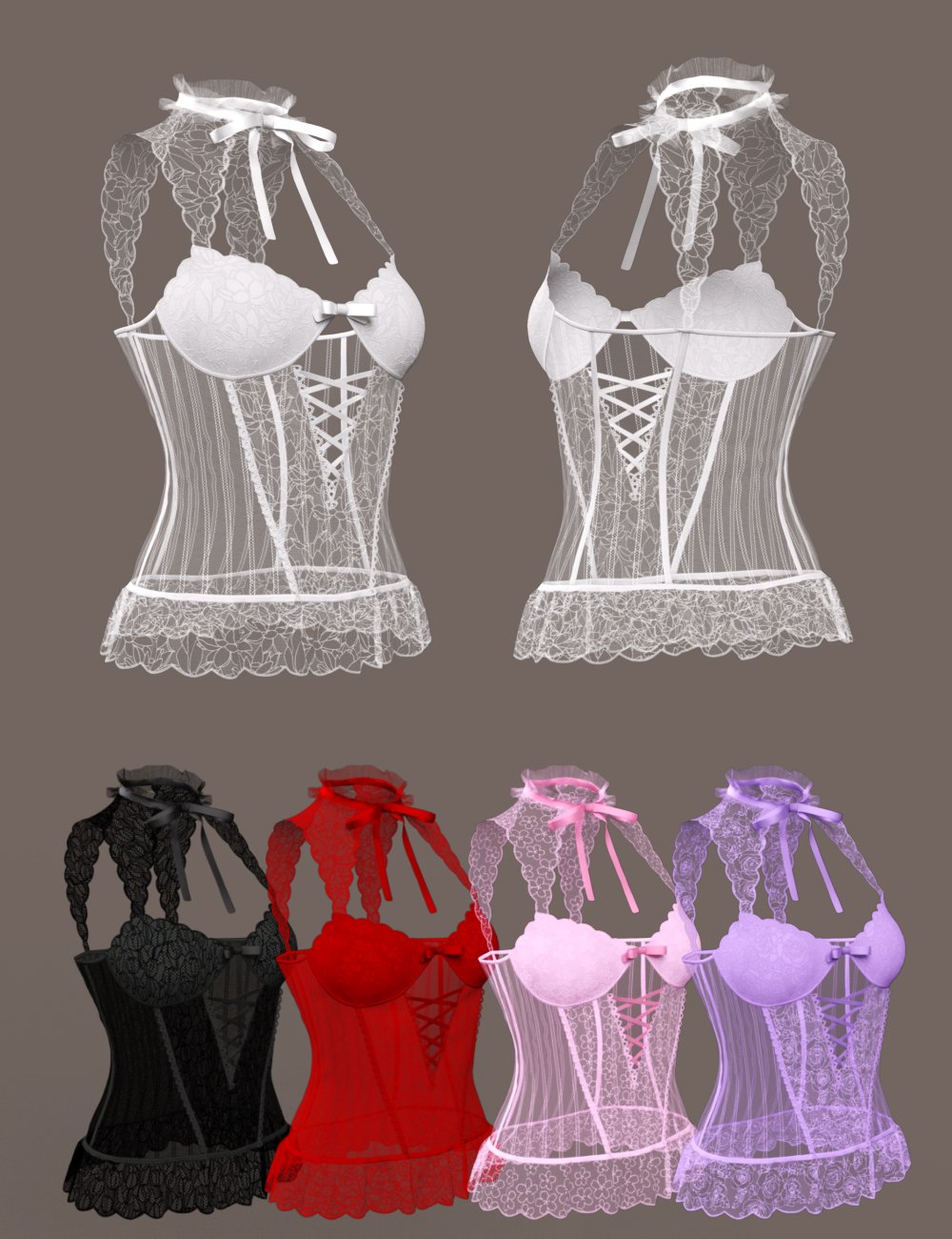 CNB Lace dForce Bustier for Genesis 8 and 8.1 Females by: Cinnabar, 3D Models by Daz 3D