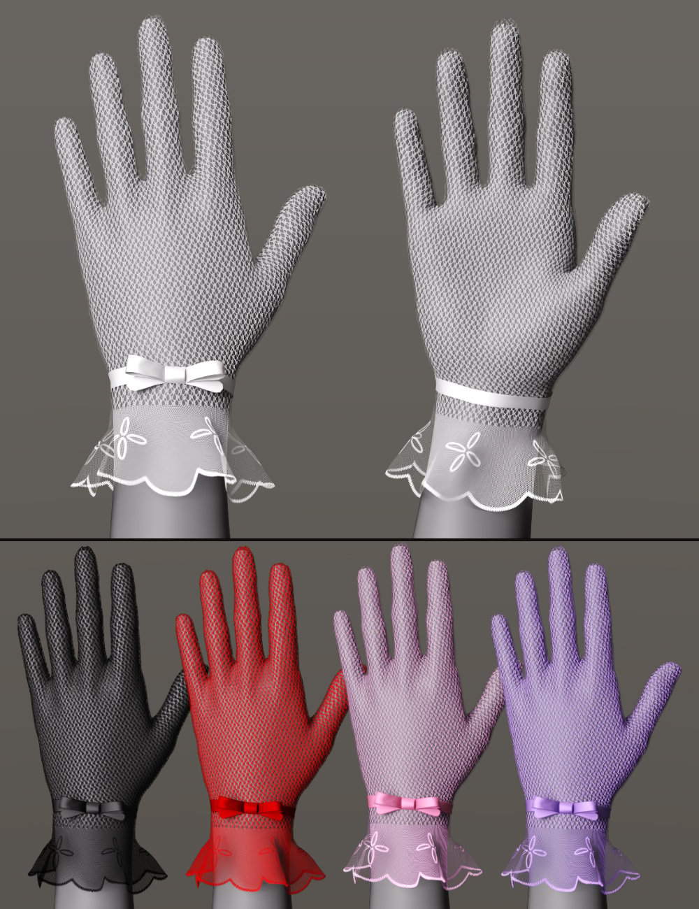 CNB Lace Gloves for Genesis 8 and 8.1 Females by: Cinnabar, 3D Models by Daz 3D