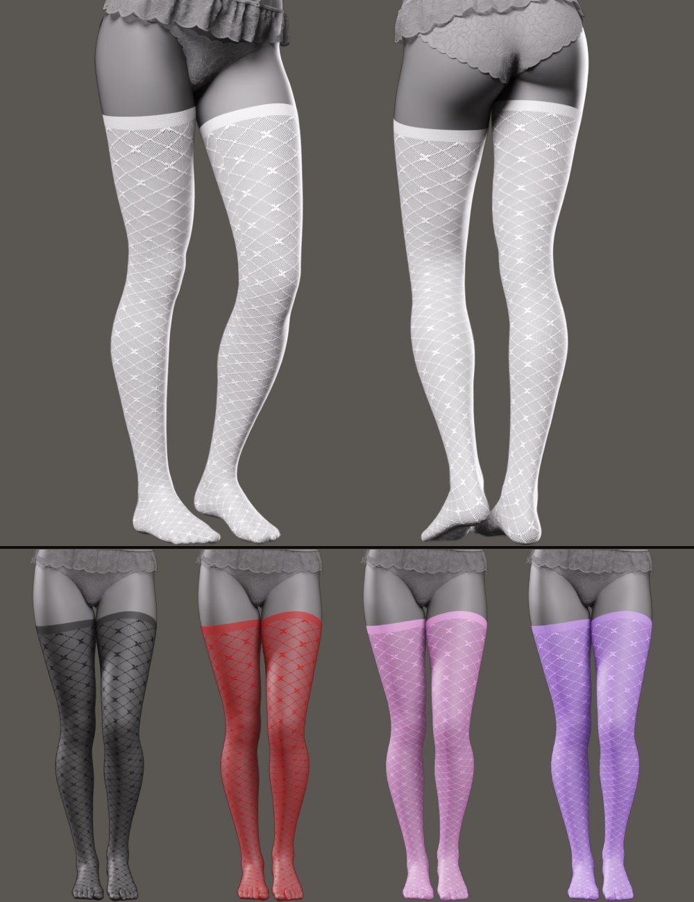 CNB Lace Stockings for Genesis 8 and 8.1 Females by: Cinnabar, 3D Models by Daz 3D
