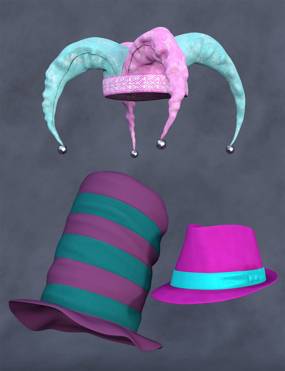 Fun Mardi Gras Mix and Match Hats for Genesis 8 and 8.1