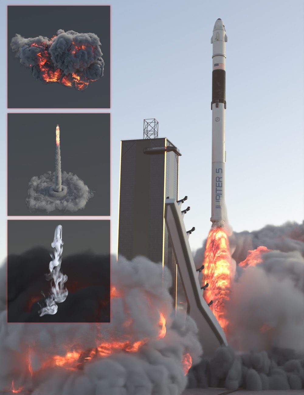 KA Rocket Launch VDB by: KindredArts, 3D Models by Daz 3D