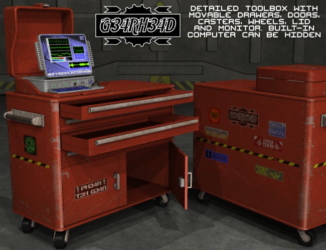 G34RH34D Mechanic Tools by: Nightshift3D, 3D Models by Daz 3D