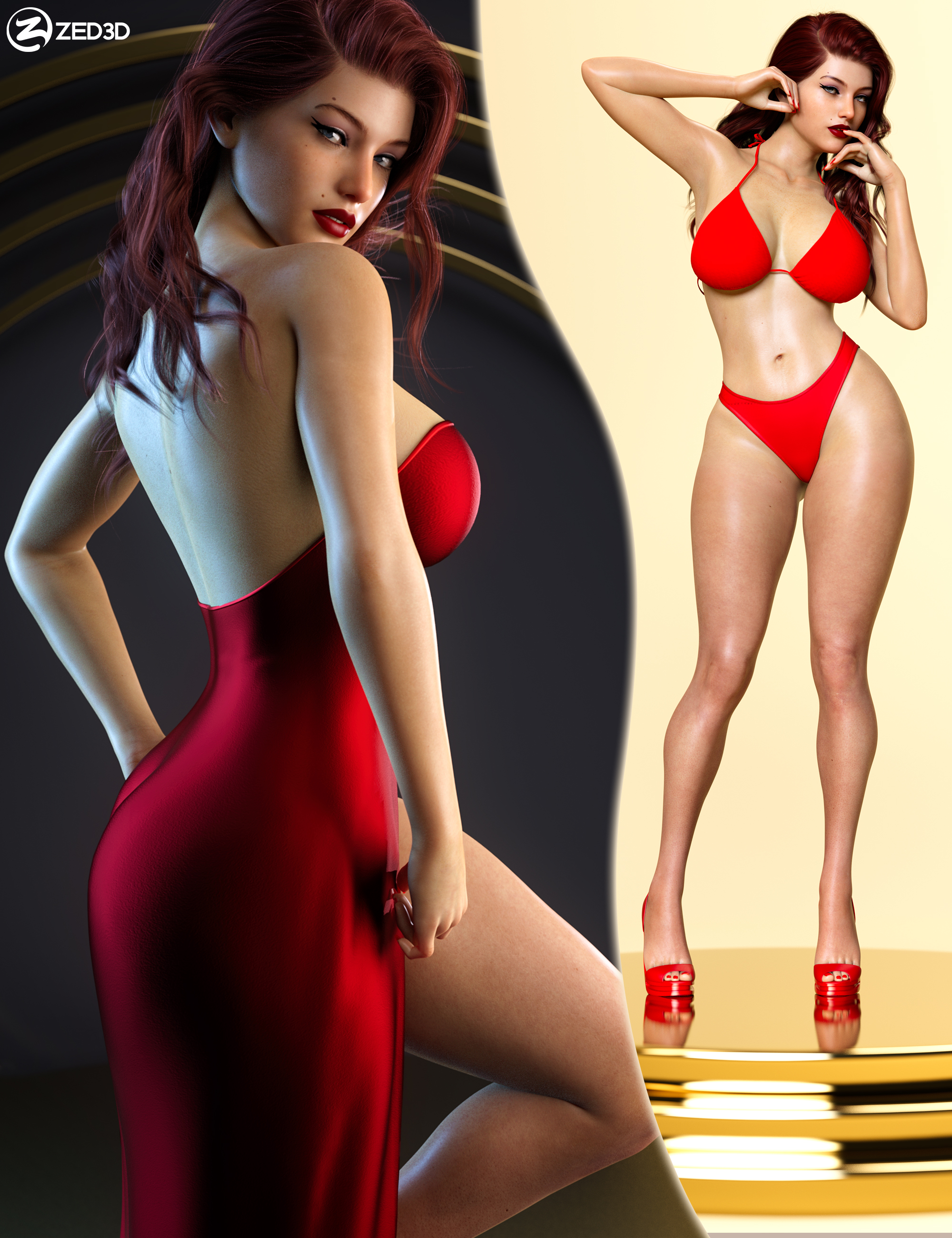 Z Hollywood Glam Shape and Pose Mega Set by: Zeddicuss, 3D Models by Daz 3D