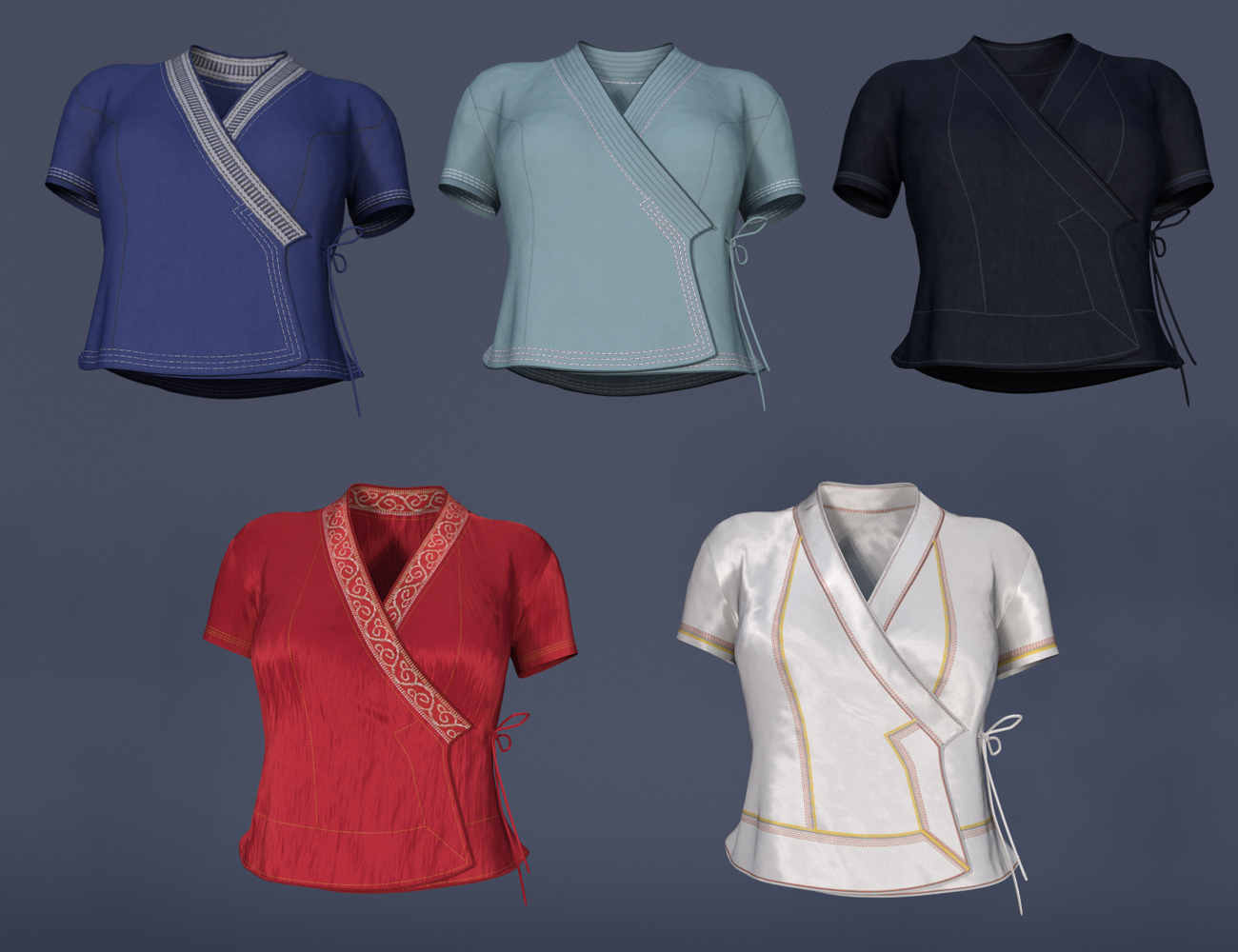 MK Dai dForce Shirts for Genesis 8 and 8.1 Females by: wsmonkeyking, 3D Models by Daz 3D