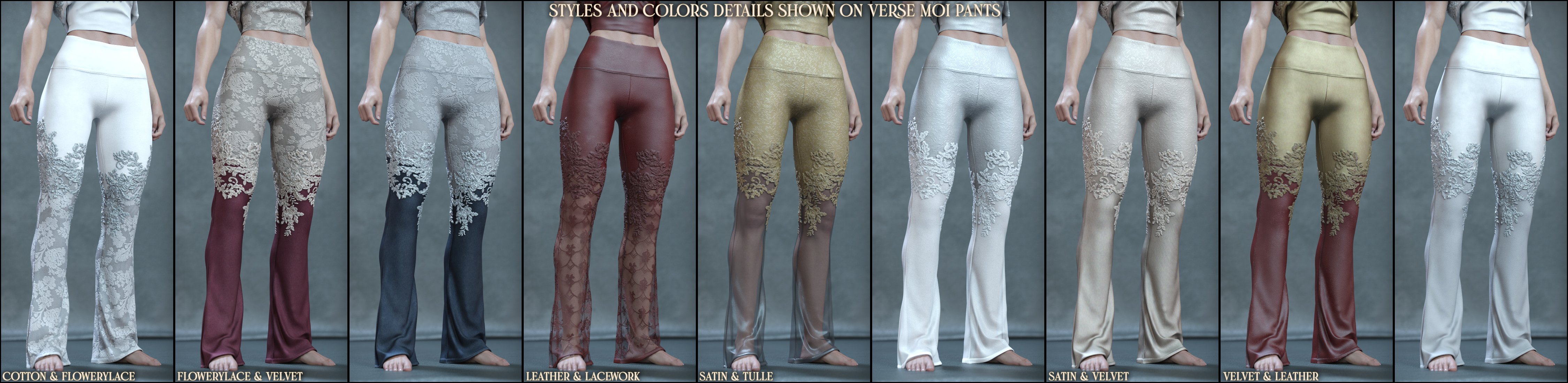 Appliques Styles for Verse Clothing Sets by: Aeon Soul, 3D Models by Daz 3D