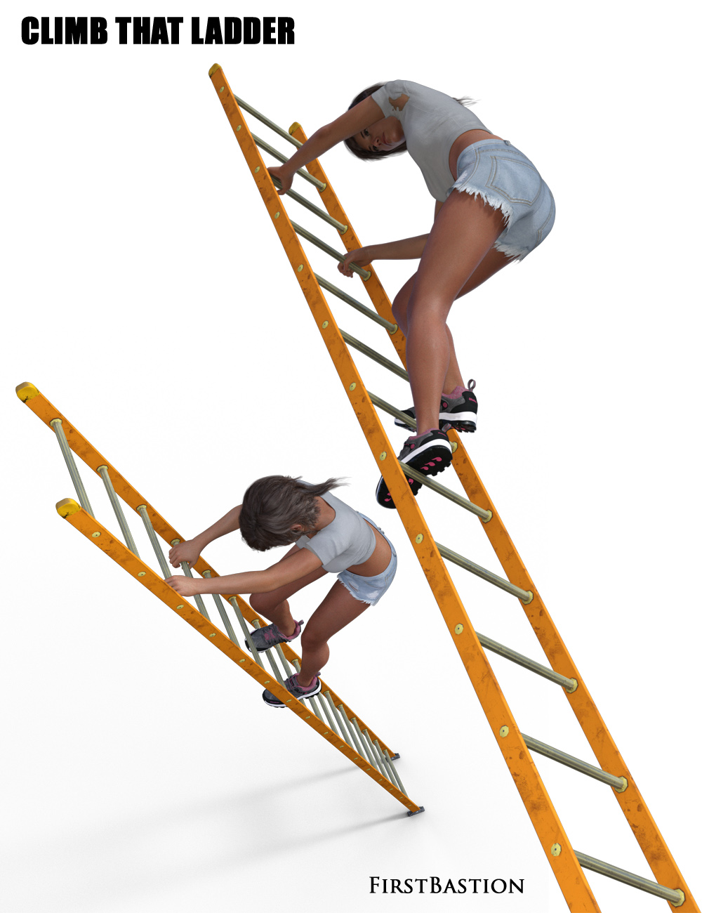 1stB Climb That Ladder Props and Poses for Genesis 8 Female by: FirstBastion, 3D Models by Daz 3D
