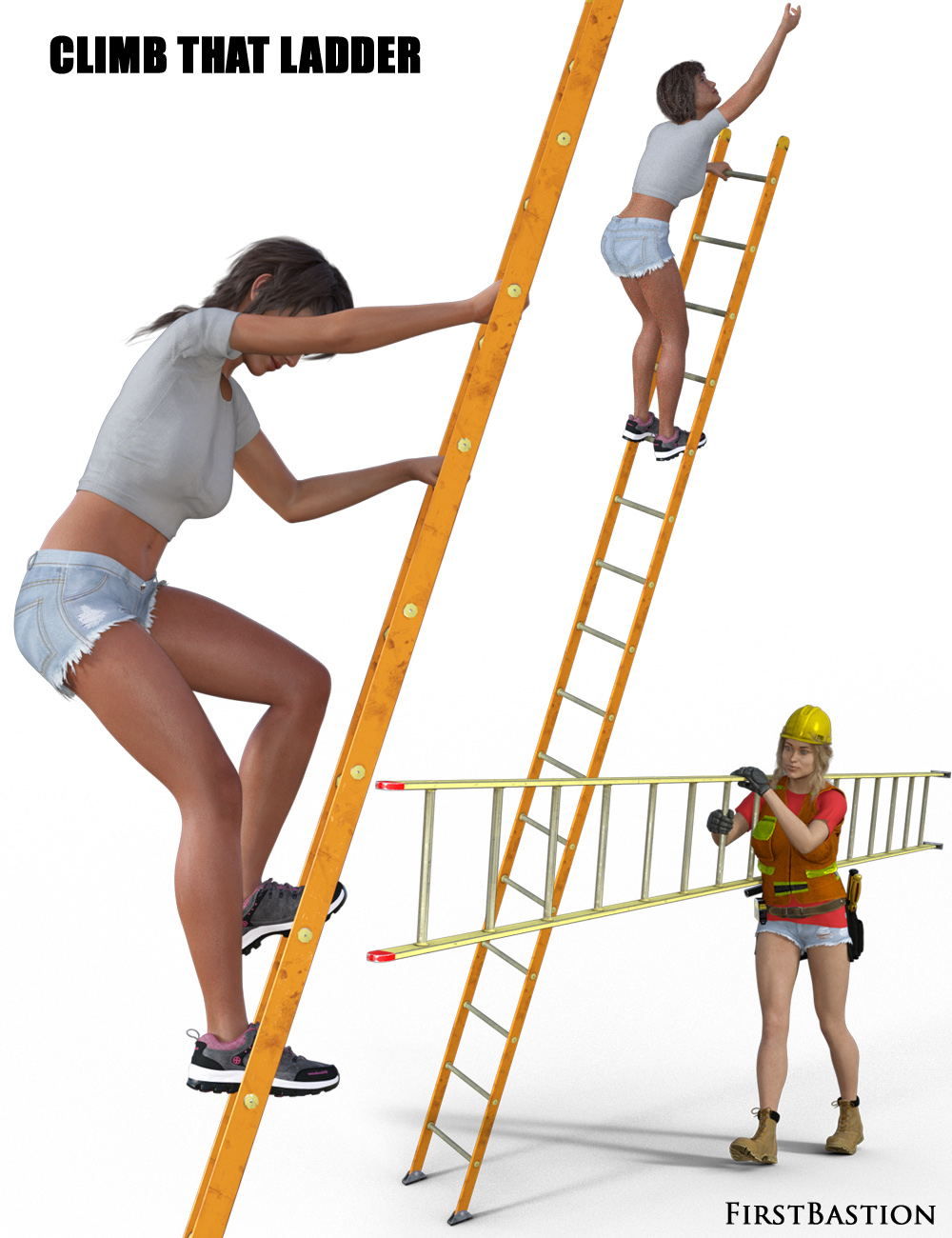1stB Climb That Ladder Props and Poses for Genesis 8 Female by: FirstBastion, 3D Models by Daz 3D