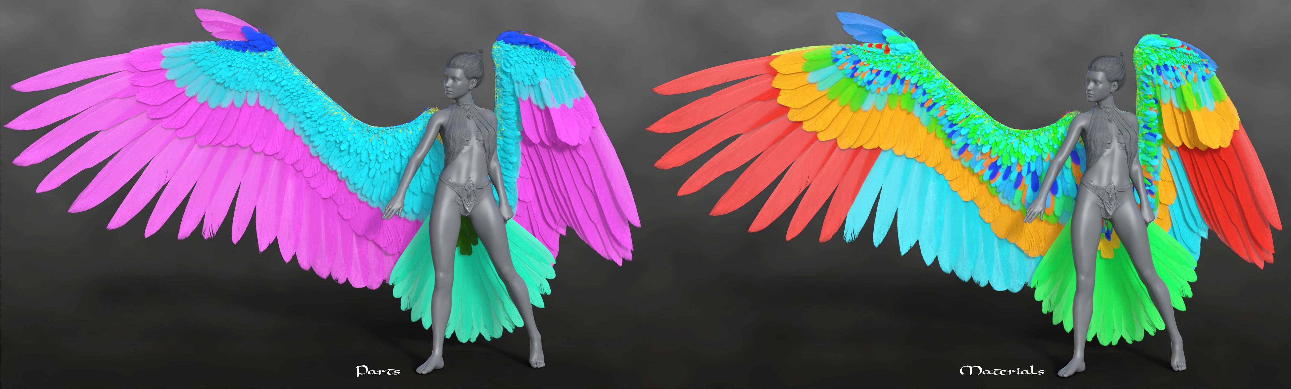 Avija Wings and Tail for Genesis 8 and 8.1 Females by: Arki, 3D Models by Daz 3D
