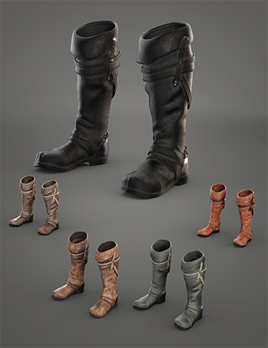 The Young Wizard Outfit Boots for Genesis 8 and 8.1 Males | Daz 3D