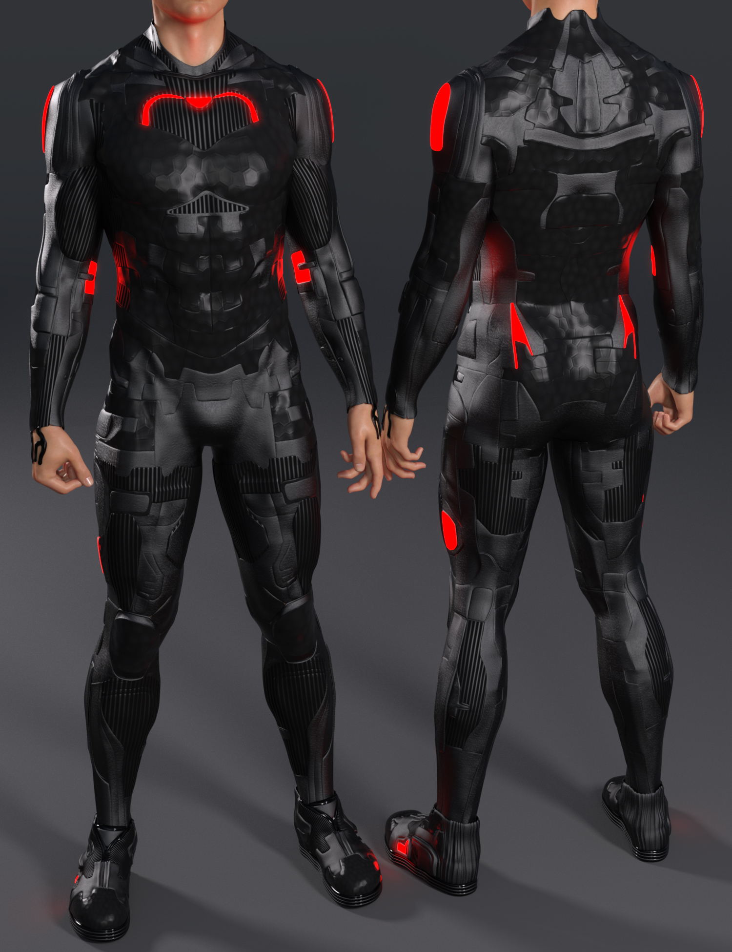 The Protectors - Add-on for CyberSentinel Outfit for Genesis 8 and 8.1 Males by: 4blueyesbucketload3d, 3D Models by Daz 3D