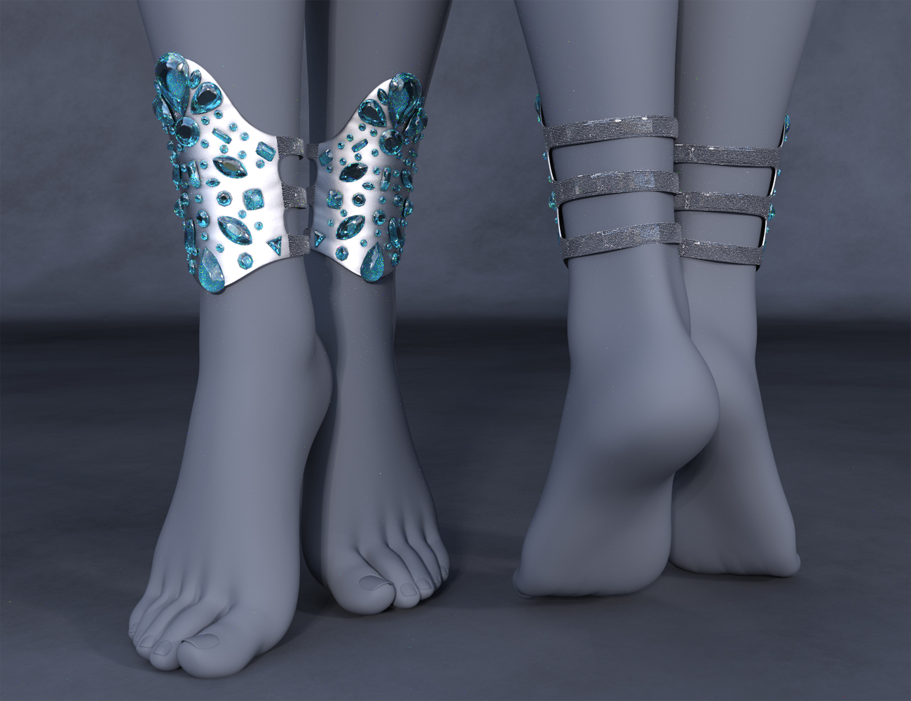 CB Passistas Outfit Ankle Cuffs for Genesis 8 and Genesis 8.1 Females by: CynderBlue, 3D Models by Daz 3D