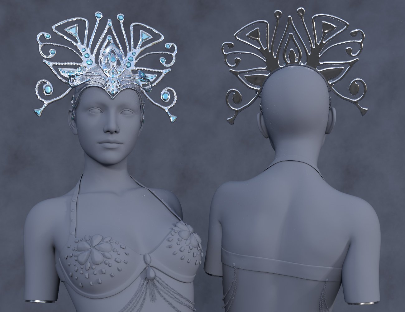 CB Passistas Outfit Headdress for Genesis 8 and Genesis 8.1 Females by: CynderBlue, 3D Models by Daz 3D