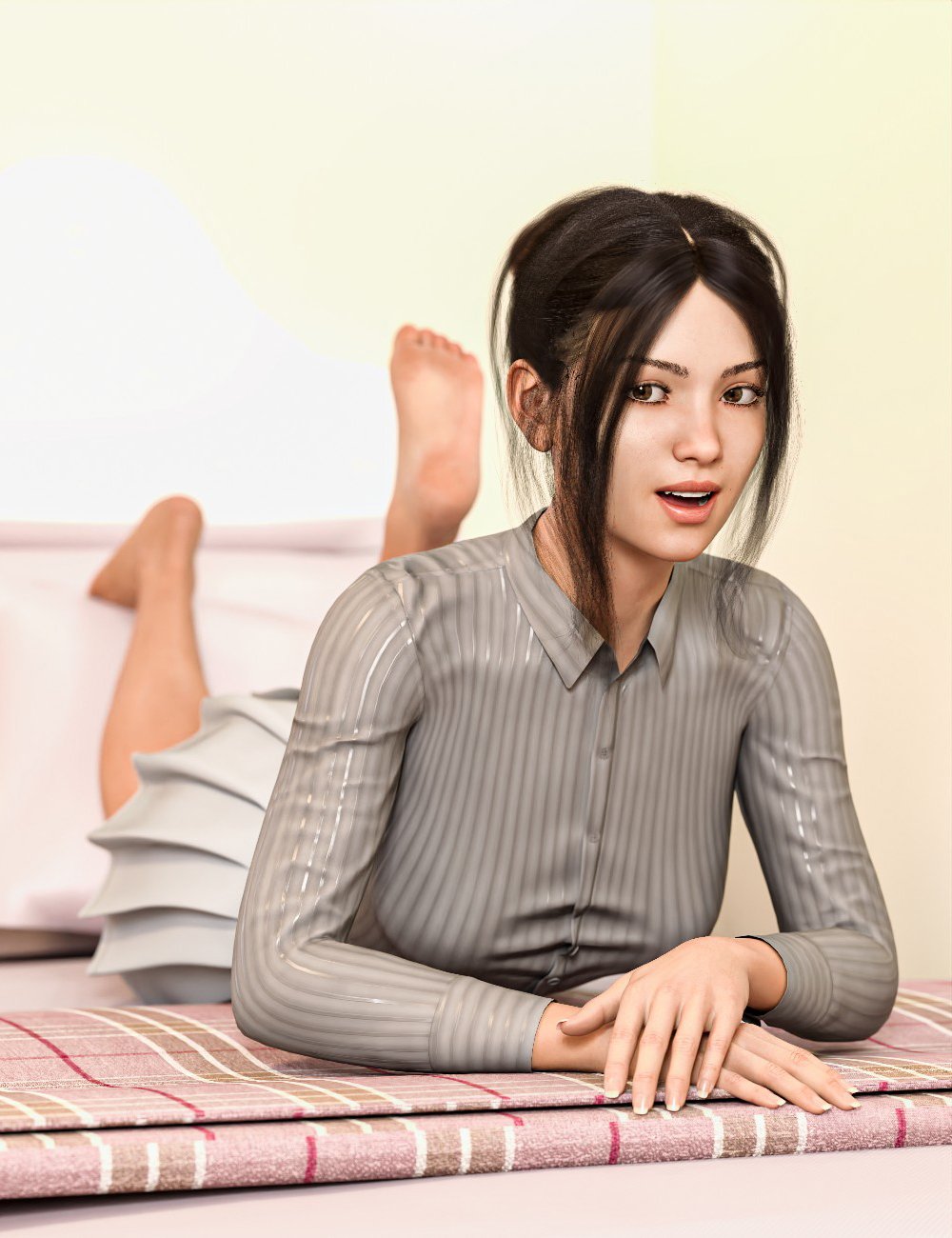 Snap Photo Pose in Girls Dorm Room for Genesis 8 and 8.1 Female by: mossberg, 3D Models by Daz 3D