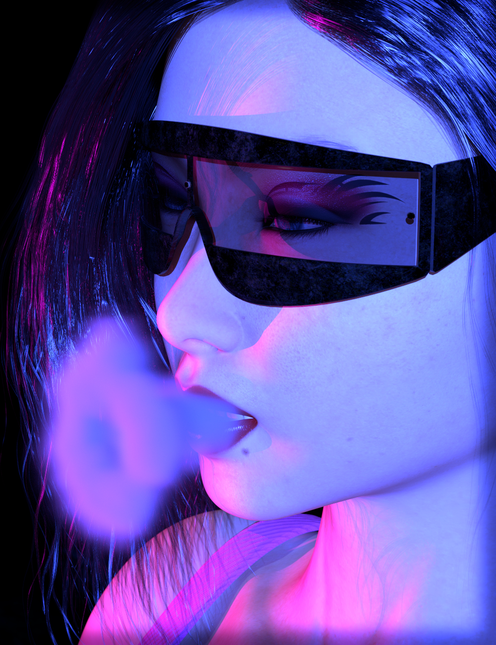 SY Real Facial Smoke Genesis 8 VDB by: Sickleyield, 3D Models by Daz 3D