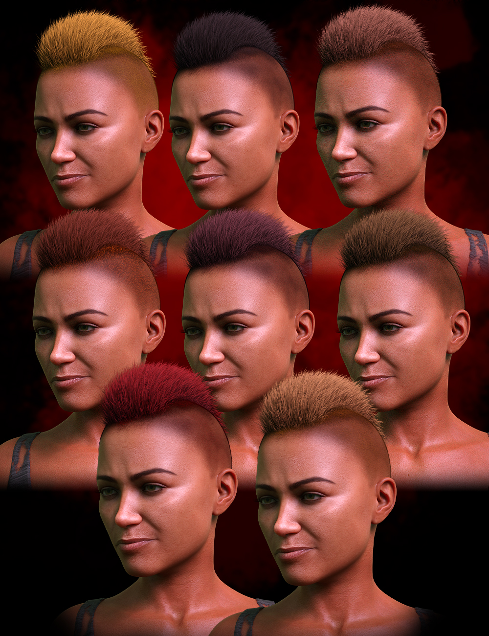 M3DVTO Crest Hair and Earrings for Genesis 8 and 8.1 Females by: Matari3D, 3D Models by Daz 3D