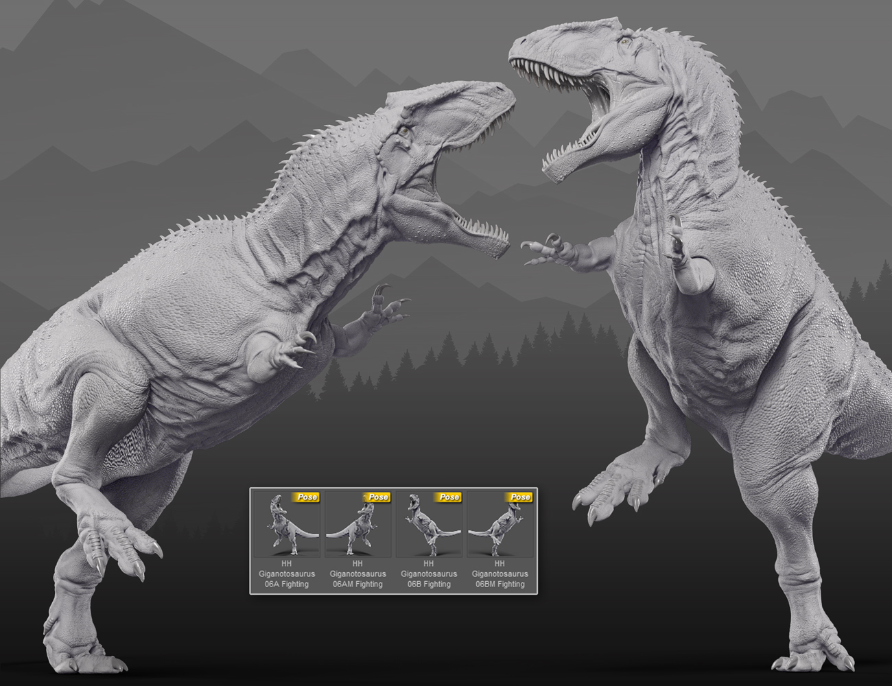 Poses for HH Giganotosaurus by: Herschel Hoffmeyer, 3D Models by Daz 3D