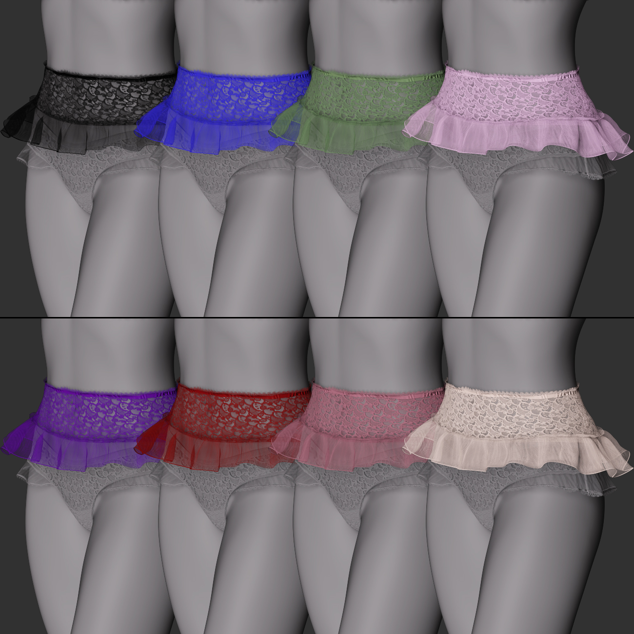 X-Fashion Passionate Lace Lingerie Outfit dForce Skirt for Genesis 8 and 8.1 Females by: xtrart-3d, 3D Models by Daz 3D