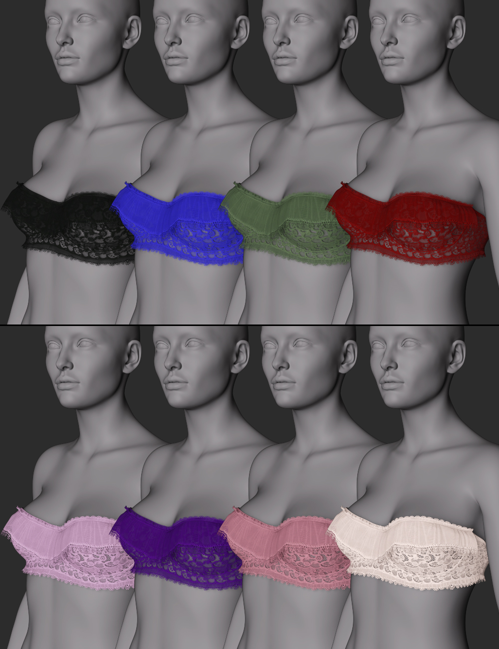 X-Fashion Passionate Lace Lingerie Outfit dForce Top for Genesis 8 and 8.1 Females by: xtrart-3d, 3D Models by Daz 3D