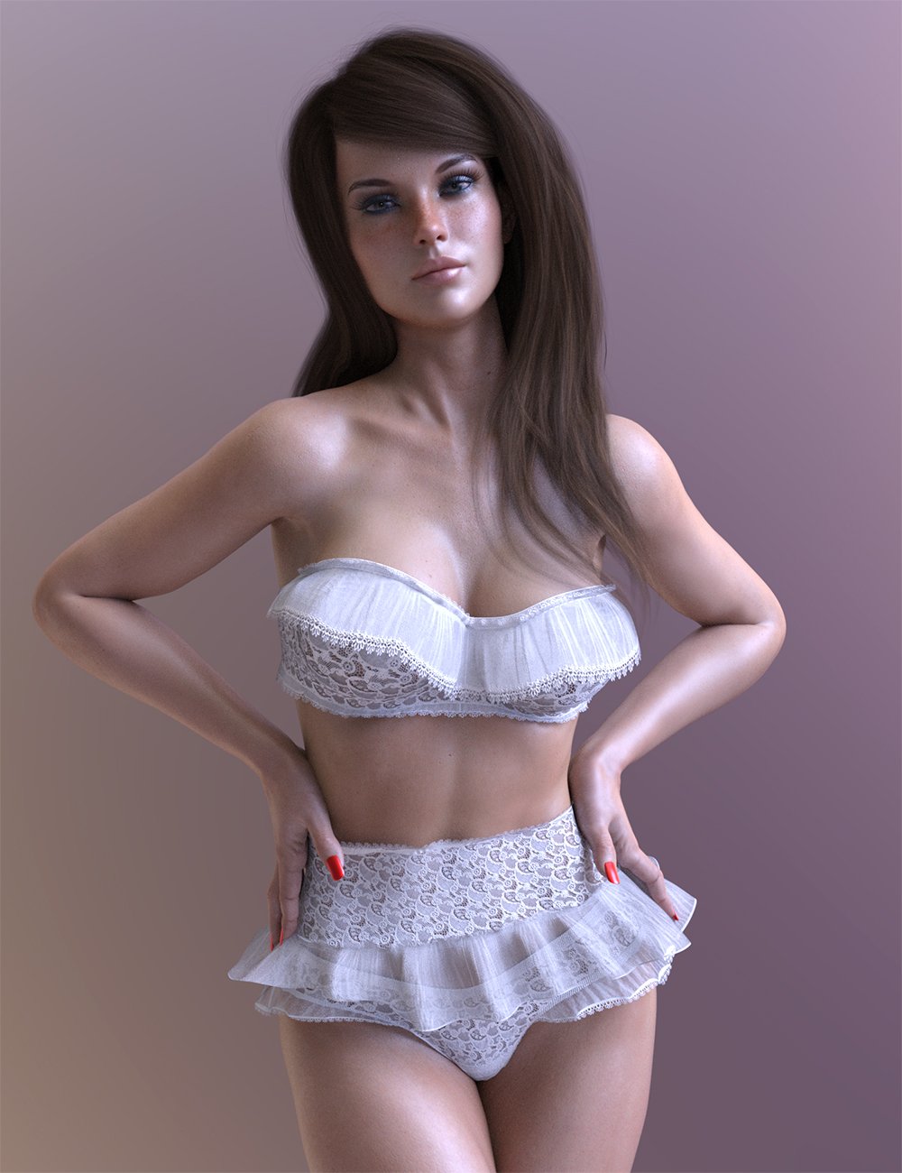 dForce X-Fashion Passionate Lace Lingerie Outfit for Genesis 8 and 8.1 Females Bundle by: xtrart-3d, 3D Models by Daz 3D