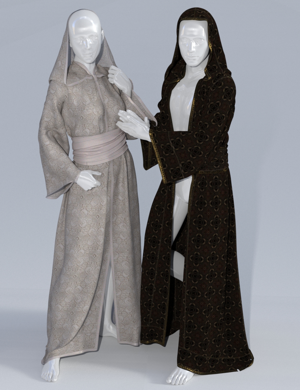 dForce SsR Cult Classic Robe for Genesis 3 and 8 by: Sshodan, 3D Models by Daz 3D