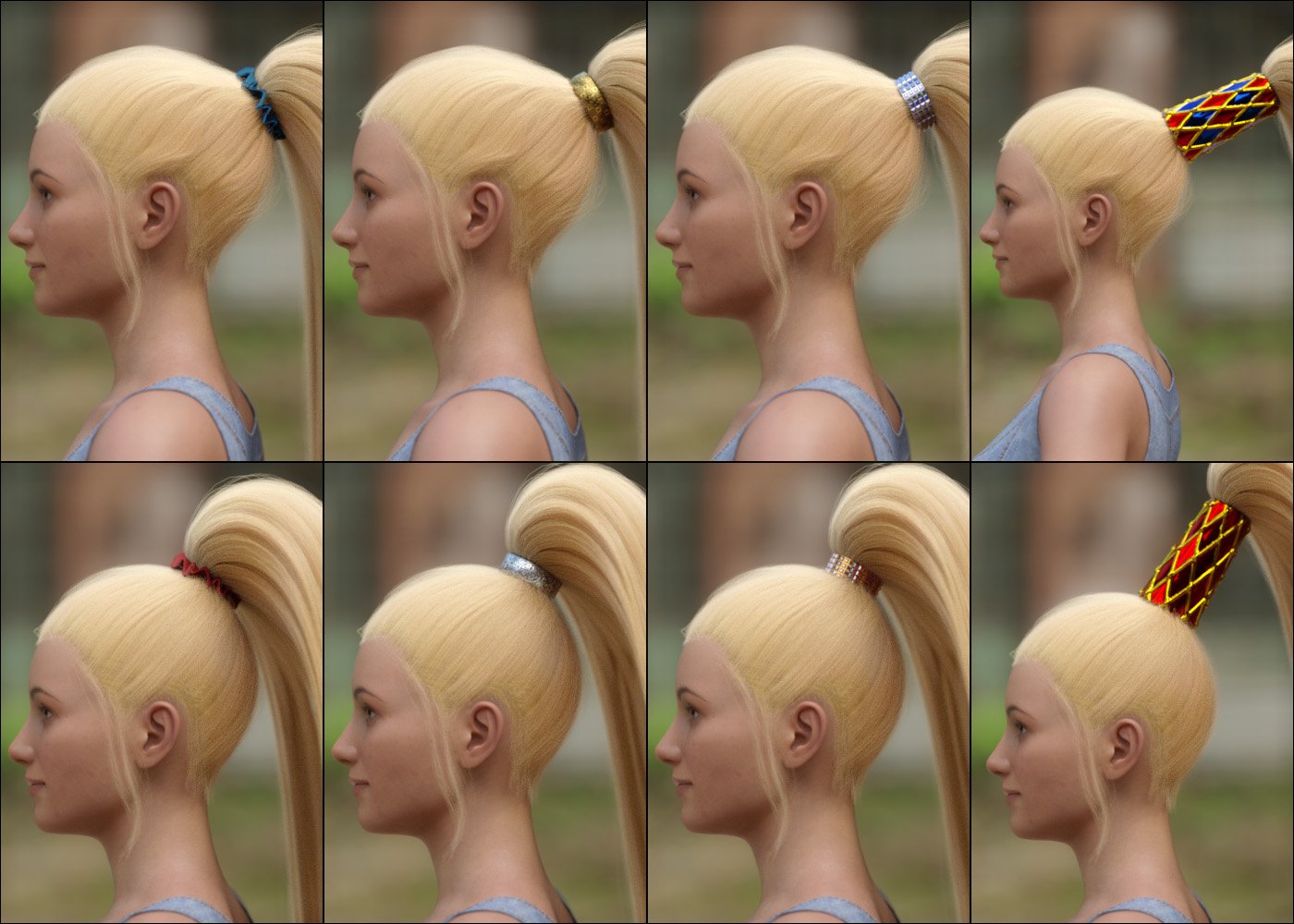 dForce Backbunch Hair Extensions for Genesis 8 and 8.1 Females by: PhilW, 3D Models by Daz 3D